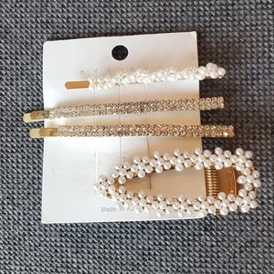 Hairclip accessorie lot pearl and diamond rhinestone pin